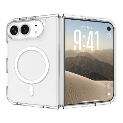 Apple iPhone Duo Kılıf Zore M-safe Şarj Özellikli Şeffaf Kamera Çerçeveli UTS PC Kapak - 3