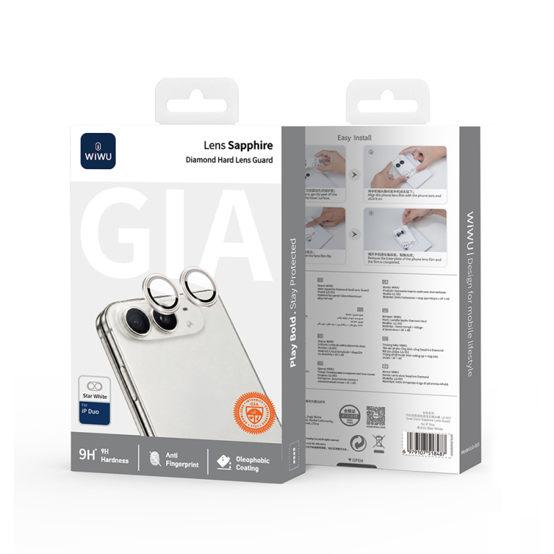 Apple iPhone Duo Wiwu LG-003 Lens Guard Çizilmeye Karşı Dayanıklı Safir Kamera Lens Koruyucu - 9