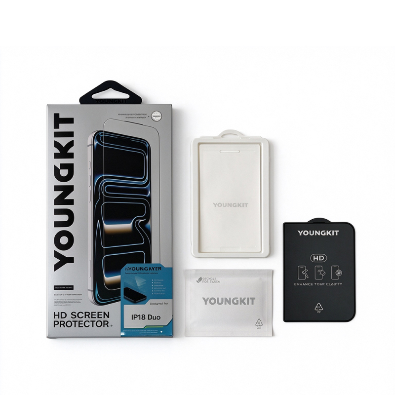 Apple iPhone Duo Youngkit AR 2.5D Anti Reflective Temperli Cam Ekran Koruyucu + Kolay Uygulama Aparatı - 1