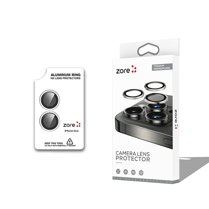 Apple iPhone Duo Zore CL-12 Premium Safir Parmak İzi Bırakmayan Anti-Reflective Kamera Lens Koruyucu - 2