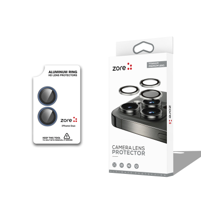 Apple iPhone Duo Zore CL-12 Premium Sapphire Anti-Fingerprint Anti-Reflective Camera Lens Protector - Zore