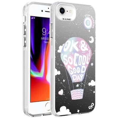 Apple iPhone SE 2022 Case Patterned Zore Silver Hard Cover - Zore