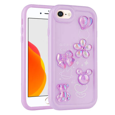 Apple iPhone SE 2022 Case Relief Figured Shiny Zore Toys Silicone Cover - Zore