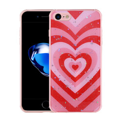 Apple iPhone SE 2022 Kılıf Simli Desenli Kamera Korumalı Parlak Zore Popy Kapak - Zore