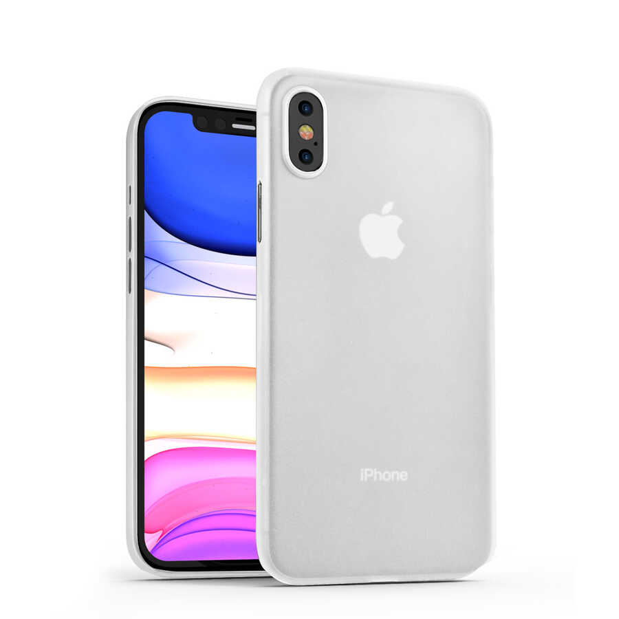 Apple iPhone X Kılıf ​​​​​Wiwu Skin Nano PP Kapak - Beyaz