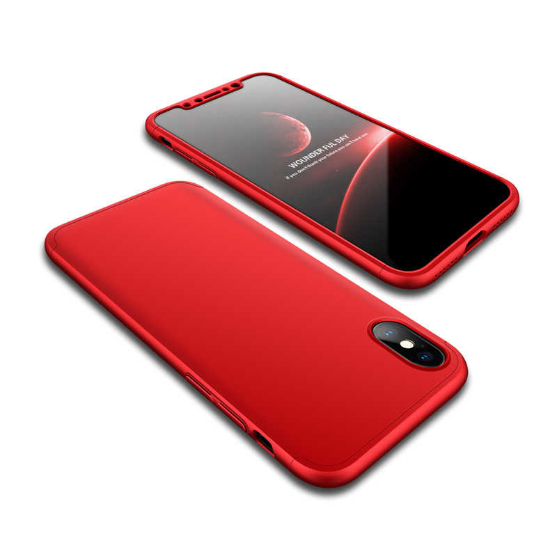 Apple iPhone X Kılıf Zore Ays Kapak - Kırmızı