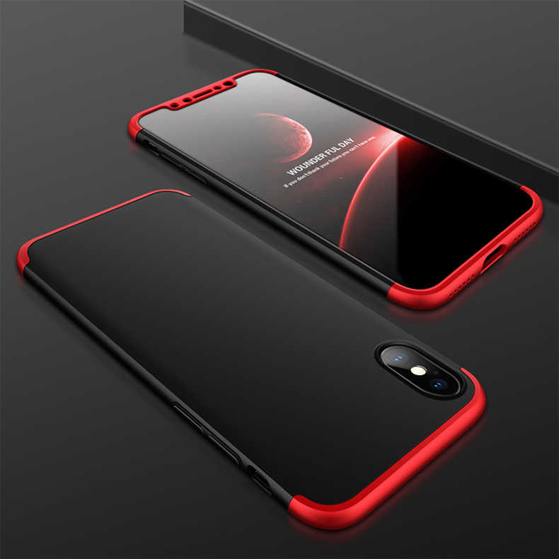 Apple iPhone X Kılıf Zore Ays Kapak - Siyah-Kırmızı