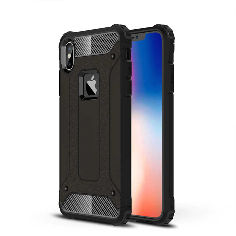 Apple iPhone X Kılıf Zore Crash Silikon Kapak - Siyah