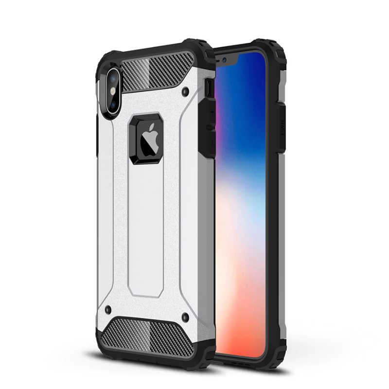 Apple iPhone X Kılıf Zore Crash Silikon Kapak - Gri