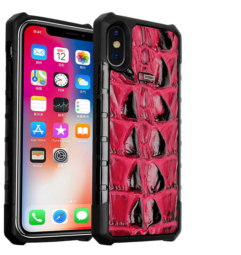 Apple iPhone X Kılıf Zore Crocow Kapak - Bordo