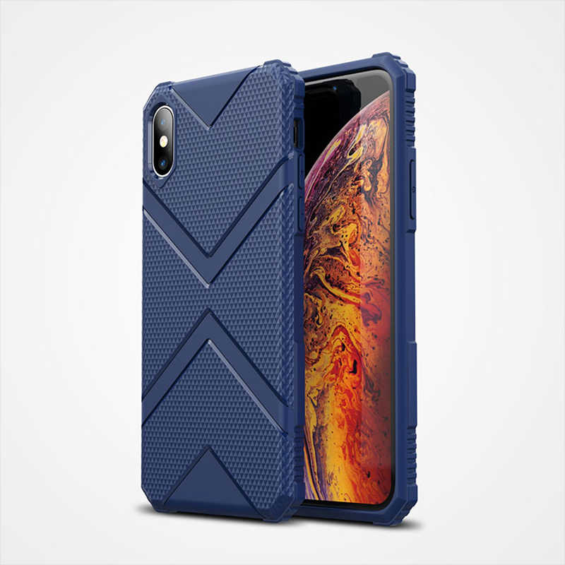 Apple iPhone X Kılıf Zore Hank Silikon - Lacivert