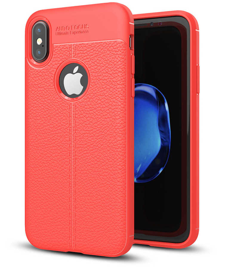 Apple iPhone X Kılıf Zore Niss Silikon Kapak - Kırmızı
