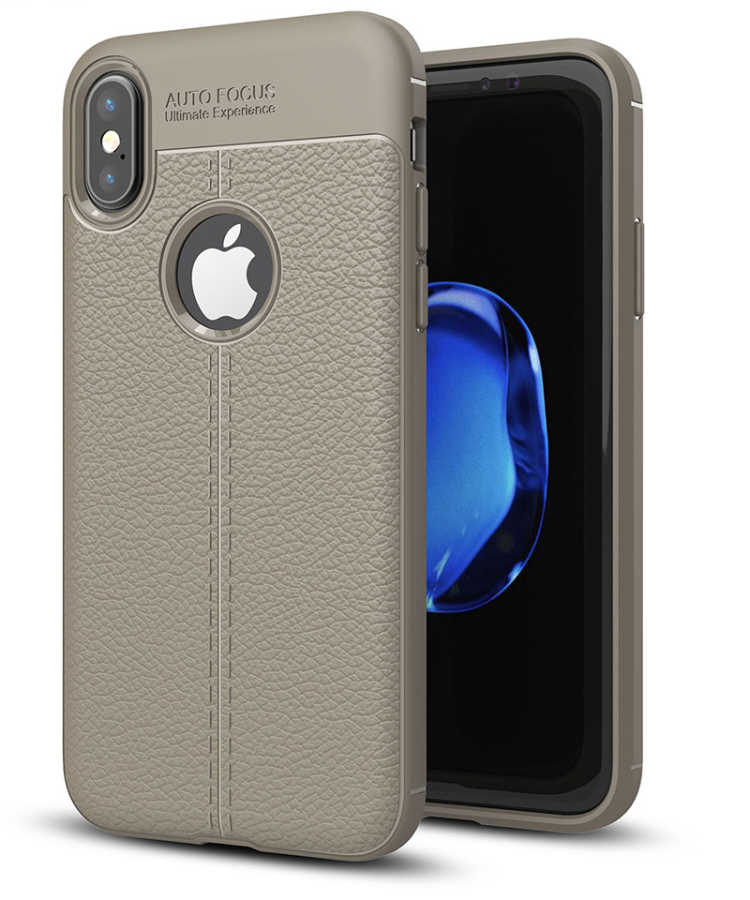 Apple iPhone X Kılıf Zore Niss Silikon Kapak - Gri