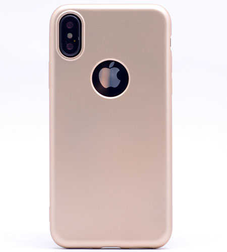 Apple iPhone X Kılıf Zore Premier Silikon Kapak - Gold