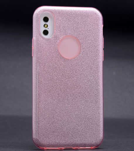 Apple iPhone X Kılıf Zore Shining Silikon - Rose Gold