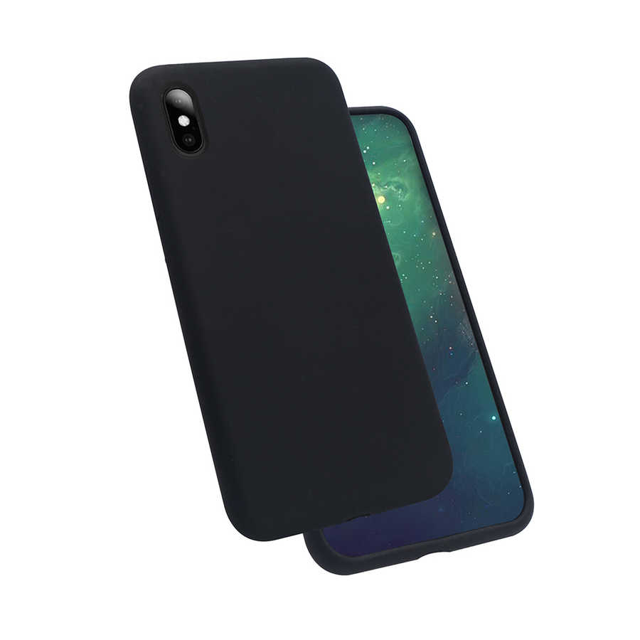 Apple iPhone X Kılıf Zore Silk Silikon - Siyah