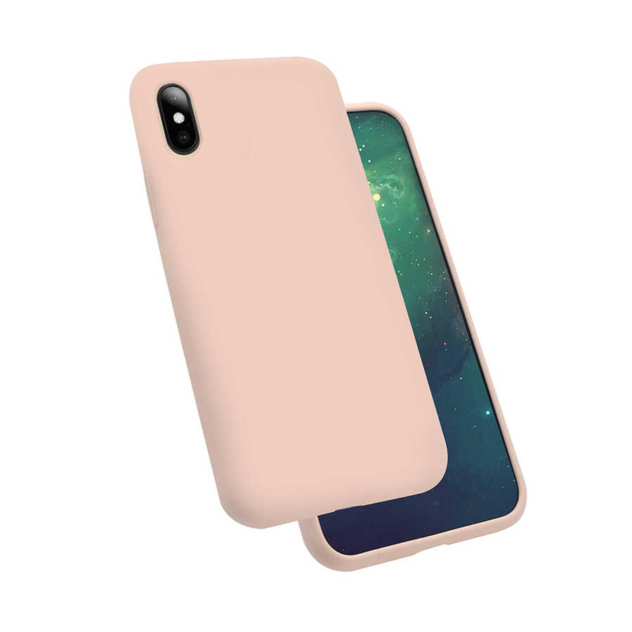 Apple iPhone X Kılıf Zore Silk Silikon - Pembe