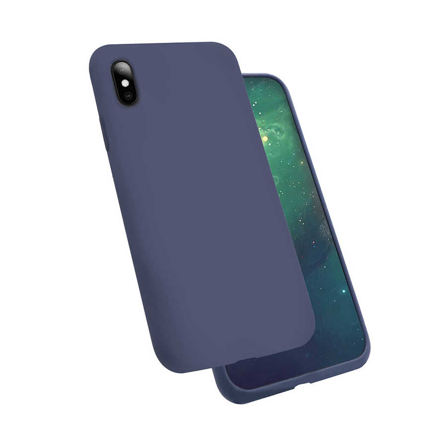 Apple iPhone X Kılıf Zore Silk Silikon - Lacivert