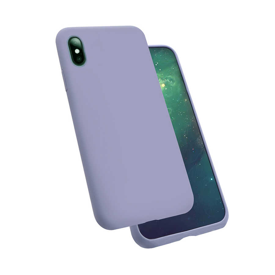 Apple iPhone X Kılıf Zore Silk Silikon - Lila