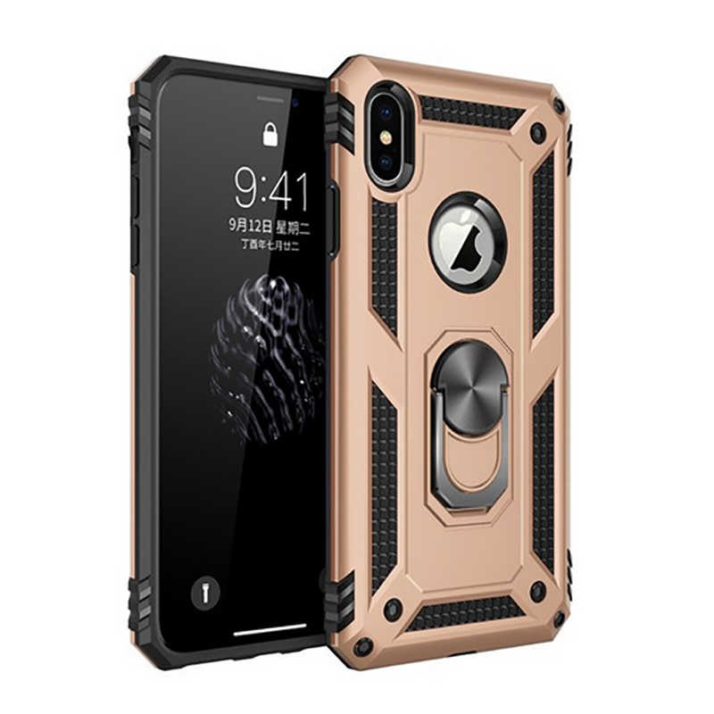 Apple iPhone X Kılıf Zore Vega Kapak - Gold