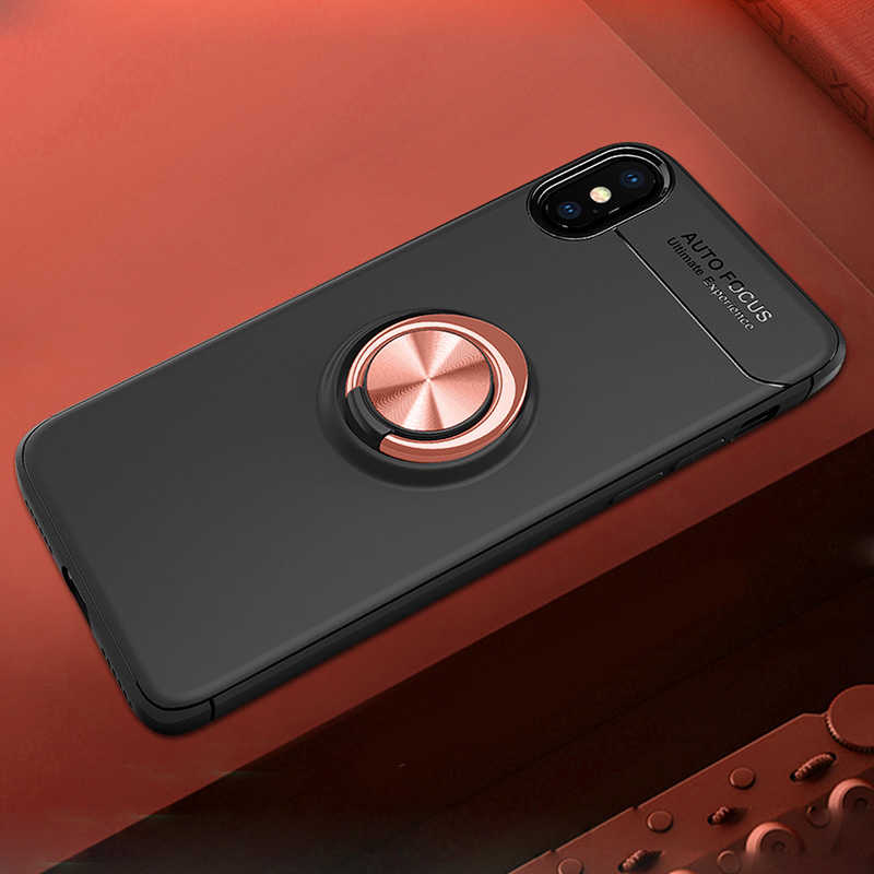 Apple iPhone X Kılıf Zore Ravel Silikon Kapak - Siyah-Rose Gold