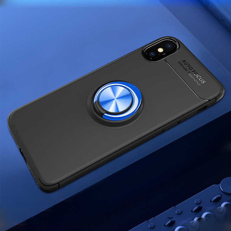 Apple iPhone X Kılıf Zore Ravel Silikon Kapak - Siyah-Mavi