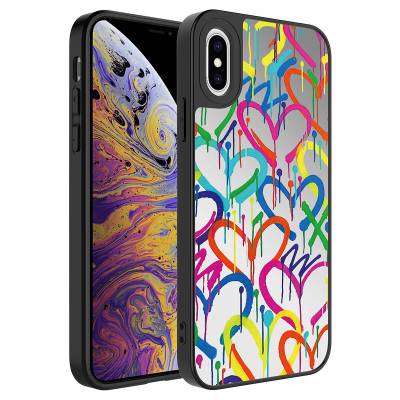 Apple iPhone XS 5.8 Case Mirror Patterned Camera Protected Glossy Zore Mirror Cover - Zore