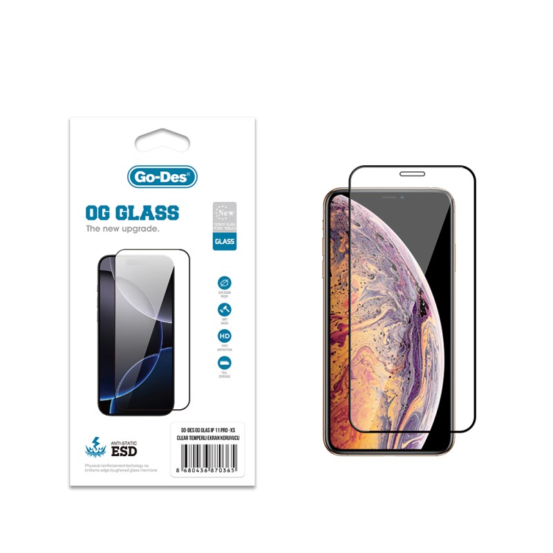 Apple iPhone XS 5.8 Go Des OG Glass Antistatic Tempered Glass Screen Protector - 2