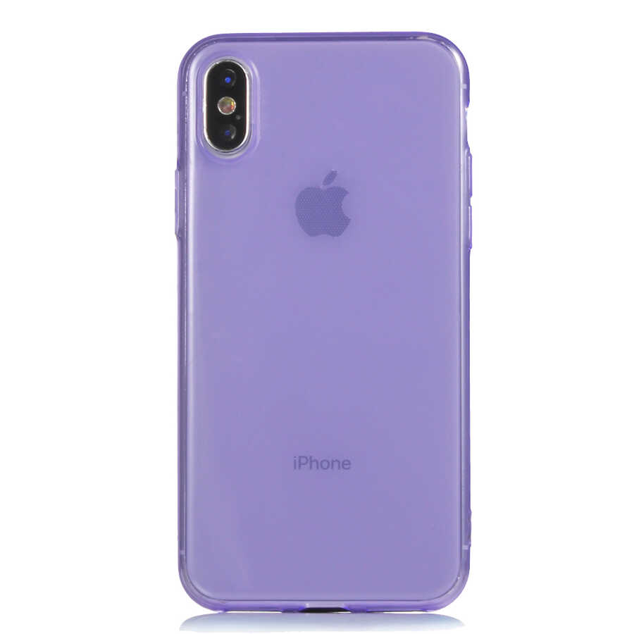 Apple iPhone XS 5.8 Kılıf Zore Mun Silikon - Mor