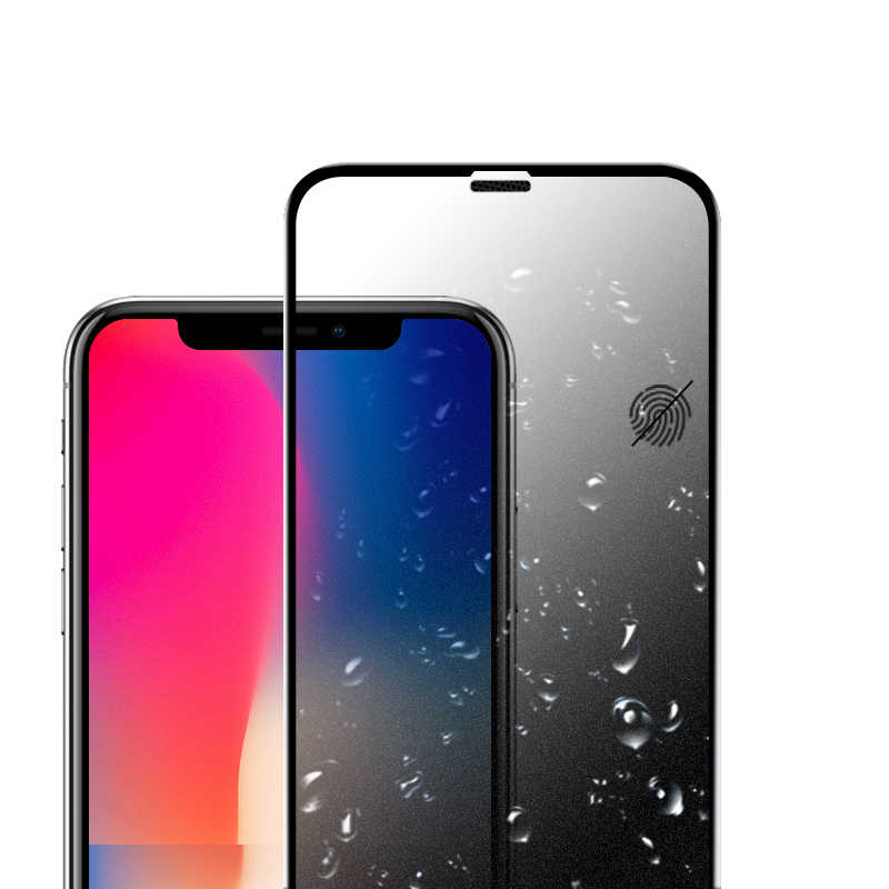 Apple iPhone XS 5.8 Zore Anti-Dust Mat Privacy Temperli Ekran Koruyucu - Siyah