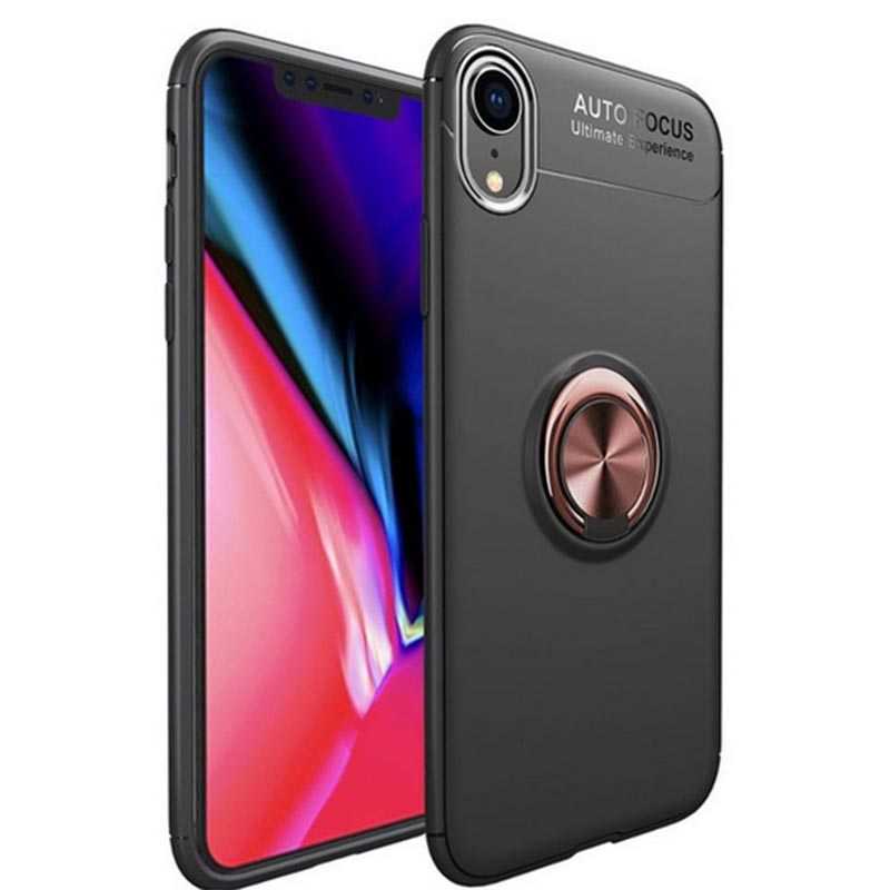 Apple iPhone XR 6.1 Kılıf Zore Ravel Silikon Kapak - Siyah-Rose Gold