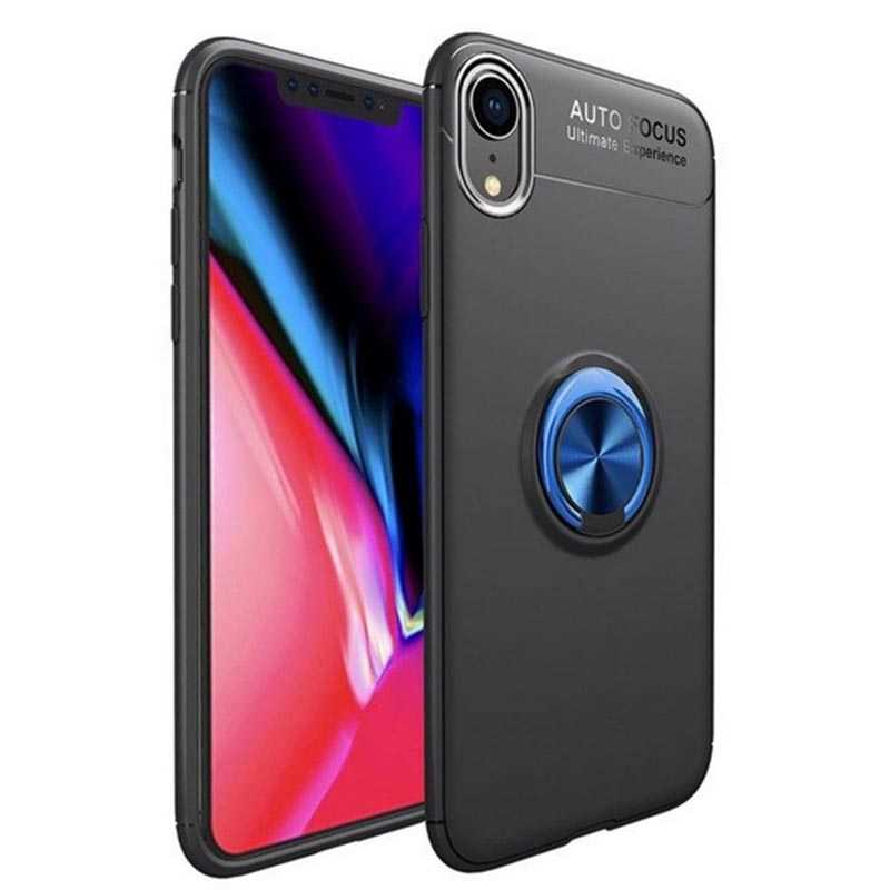Apple iPhone XR 6.1 Kılıf Zore Ravel Silikon Kapak - Siyah-Mavi