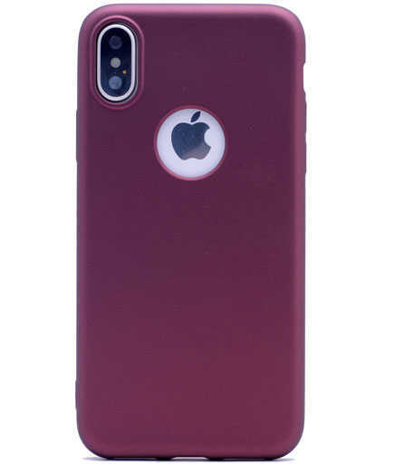 Apple iPhone XS Max 6.5 Kılıf Zore Premier Silikon Kapak - Mürdüm