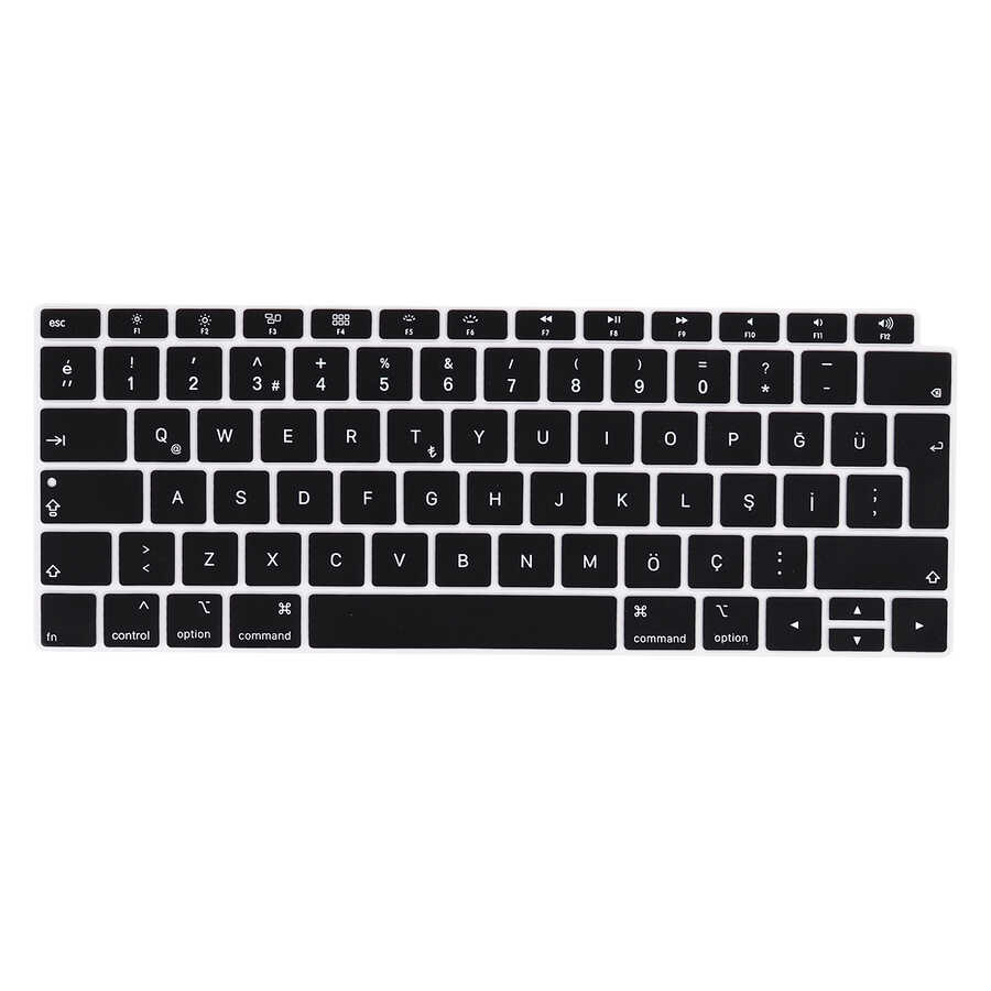 Apple Macbook 13.3' Air A1932 Zore Klavye Koruyucu Silikon Ped - Siyah