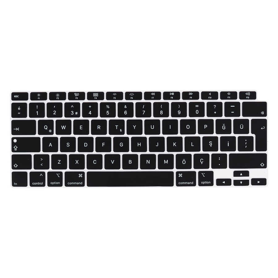 Apple Macbook 13.3' Air M1 Zore Klavye Koruyucu Silikon Ped - Siyah