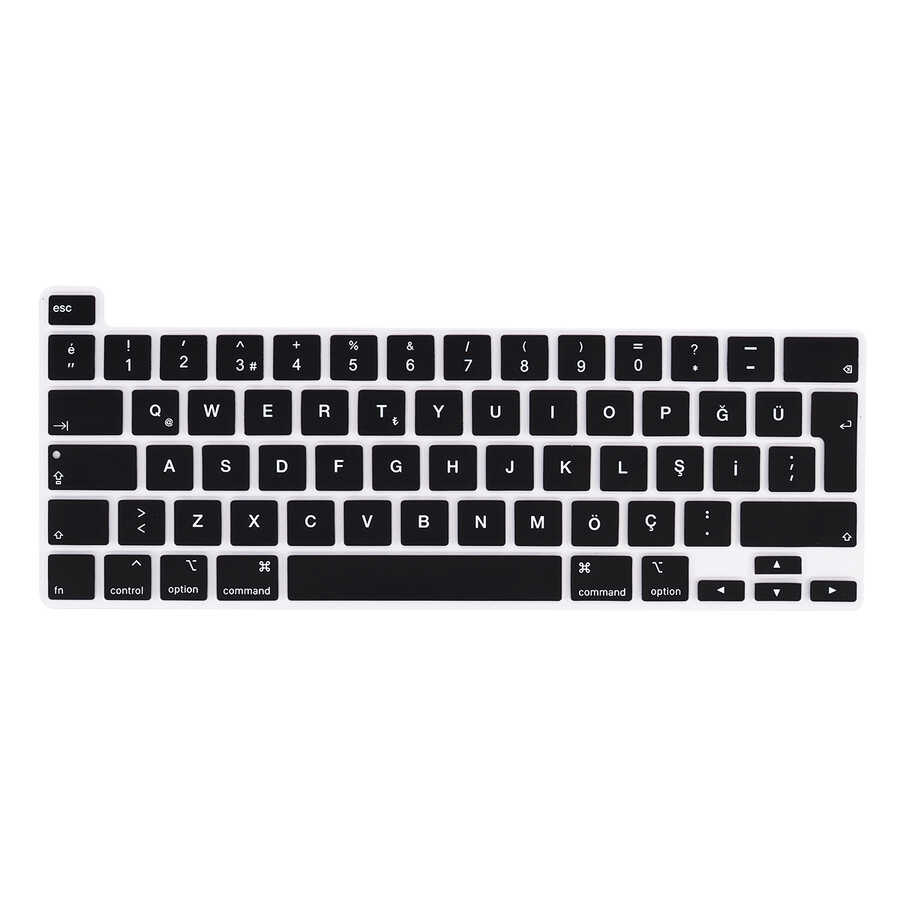Apple Macbook 13.3' Pro 2022 M2 Zore Klavye Koruyucu Silikon Ped - Siyah