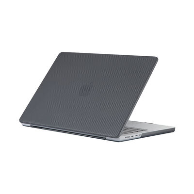 Apple Macbook 14.2' 2021 A2442 Zore MSoft Carbon Fiber Tasarımlı Kapak