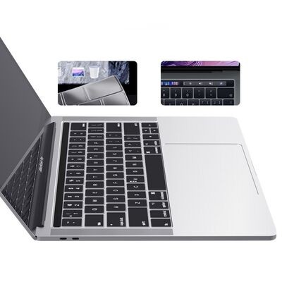 Apple Macbook 15.4' Pro A1286 Zore Keyboard Protector Transparent Silicone Pad - 5
