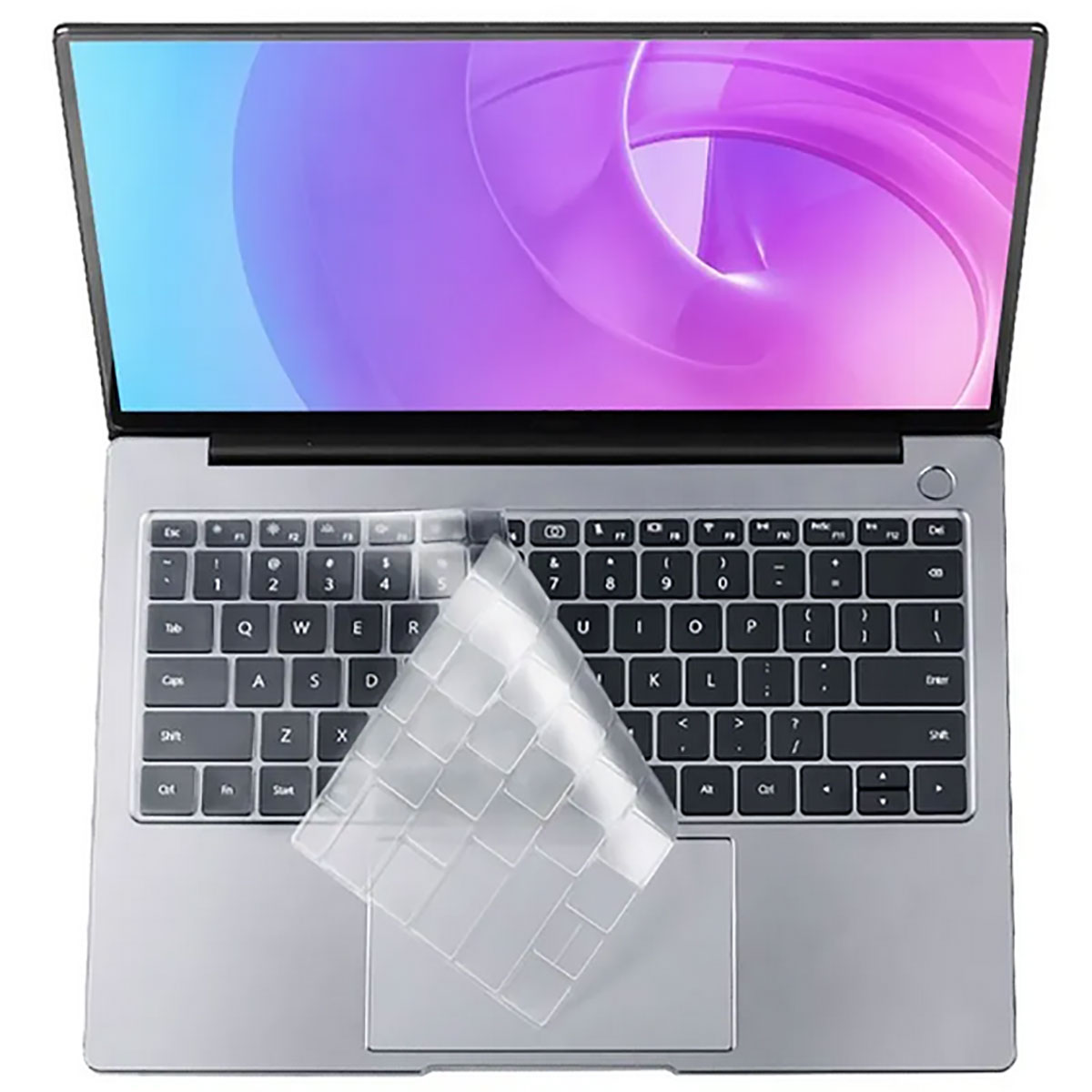 Apple Macbook 16' Touch Bar A2141 Zore Klavye Koruyucu Transparan Buzlu Silikon Ped - Renksiz