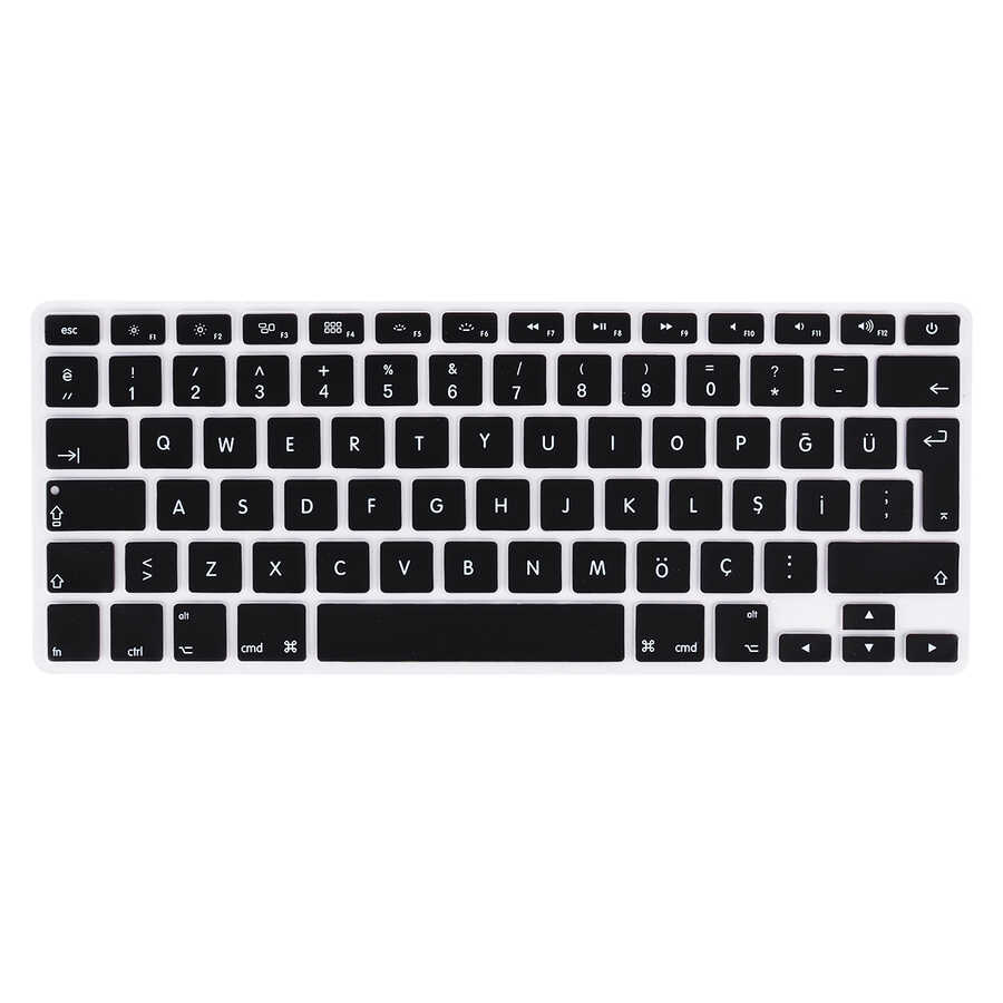 Apple Macbook Air 13' 2017 A1466 Zore Klavye Koruyucu Silikon Ped - Siyah