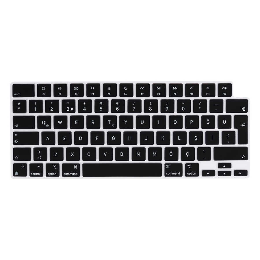 Apple Macbook Pro 16.2 2023 A2780 Zore Klavye Koruyucu Silikon Ped - Siyah