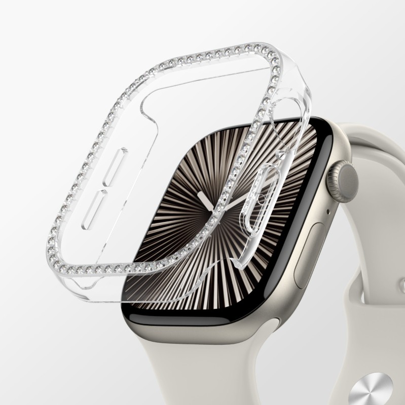 Apple Watch 10 42mm Amazingthing Gleam Fit FullGuard Taşlı Sert PC Kasa ve Ekran Koruyucu - 8