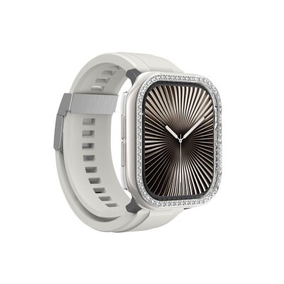 Apple Watch 10 42mm Amazingthing Gleam Fit FullGuard Taşlı Sert PC Kasa ve Ekran Koruyucu - 3