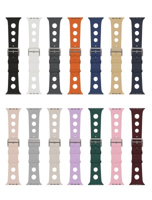 Apple Watch 10 42mm Delikli Tasarım Zore KRD-147 Silikon Kordon - 16