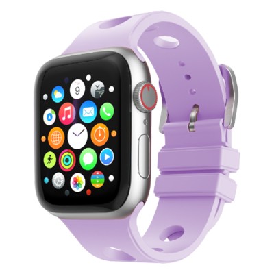 Apple Watch 10 42mm Delikli Tasarım Zore KRD-147 Silikon Kordon - 8