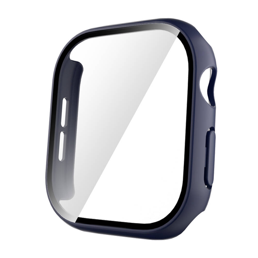 Apple Watch 10 42mm Sert PC Kasa ve Ekran Koruyucu Zore Watch Gard 35 - Midnight Blue