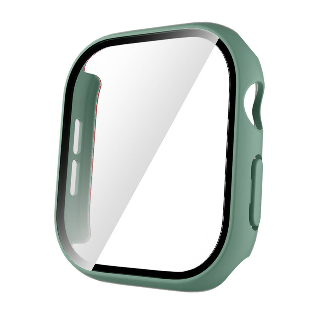 Apple Watch 10 42mm Sert PC Kasa ve Ekran Koruyucu Zore Watch Gard 35 - Yeşil