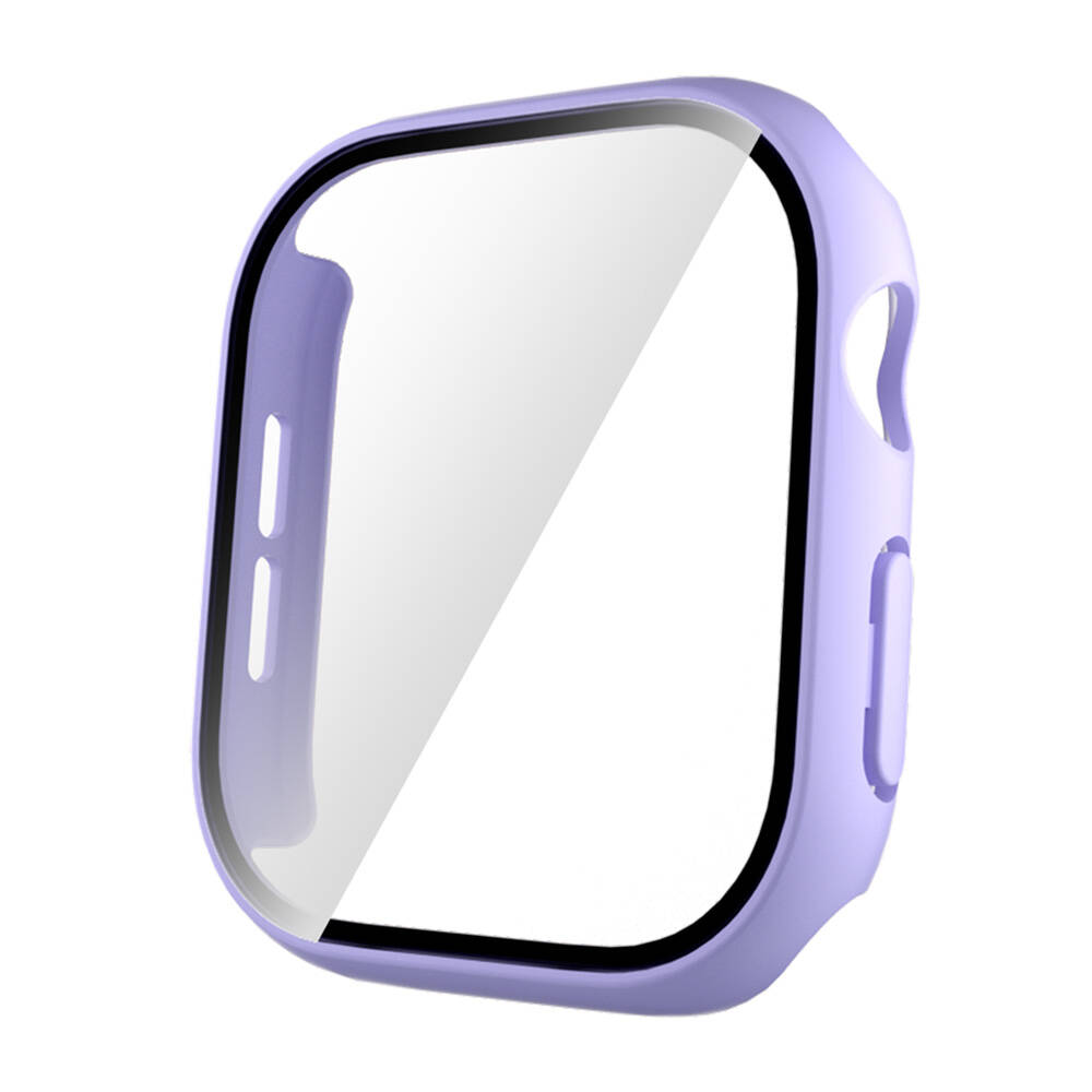 Apple Watch 10 42mm Sert PC Kasa ve Ekran Koruyucu Zore Watch Gard 35 - Mor