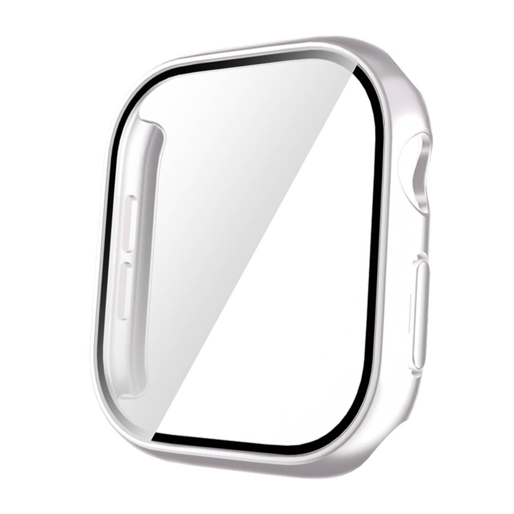 Apple Watch 10 42mm Sert PC Kasa ve Ekran Koruyucu Zore Watch Gard 35 - Gümüş