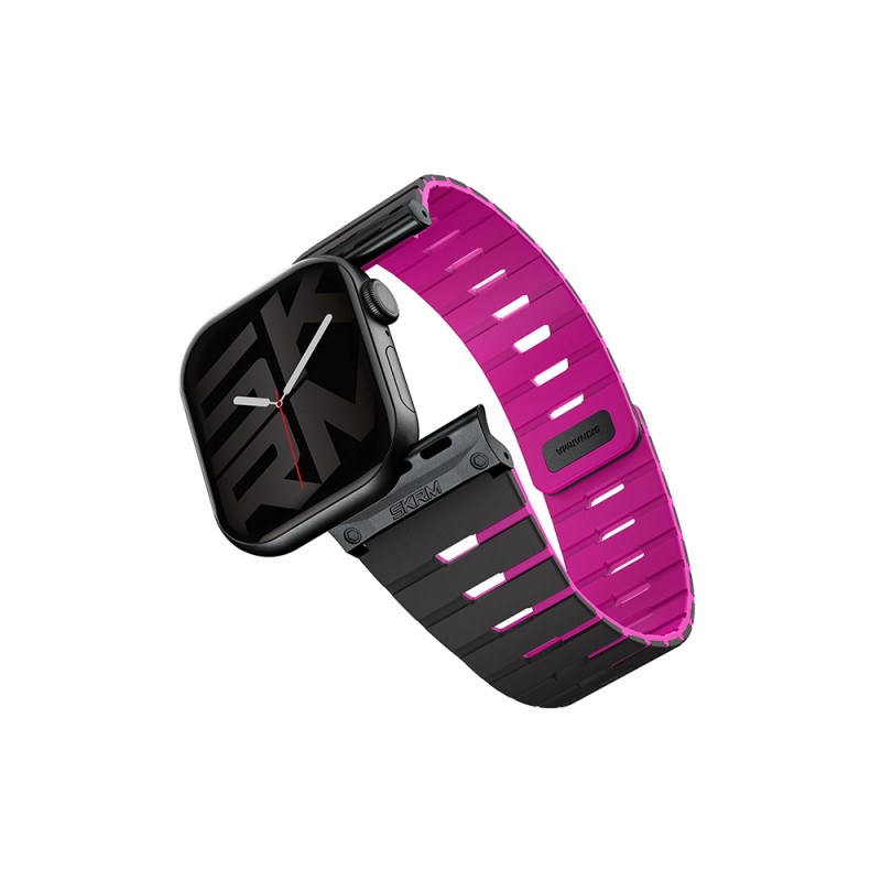 Apple Watch 10 42mm Skinarma Gemini Serisi TPU Magnetik Silikon Kordon - 4